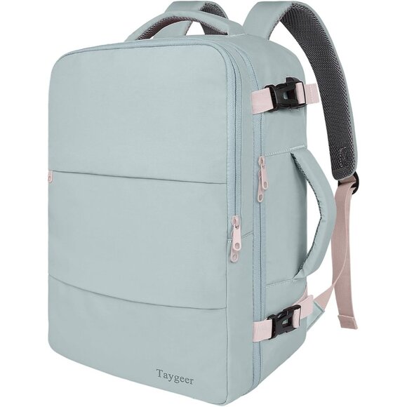 Taygeer Women's Powder Blue Travel Backpack Carry On 15.6inch Laptop Backpack - Picture 1 of 9